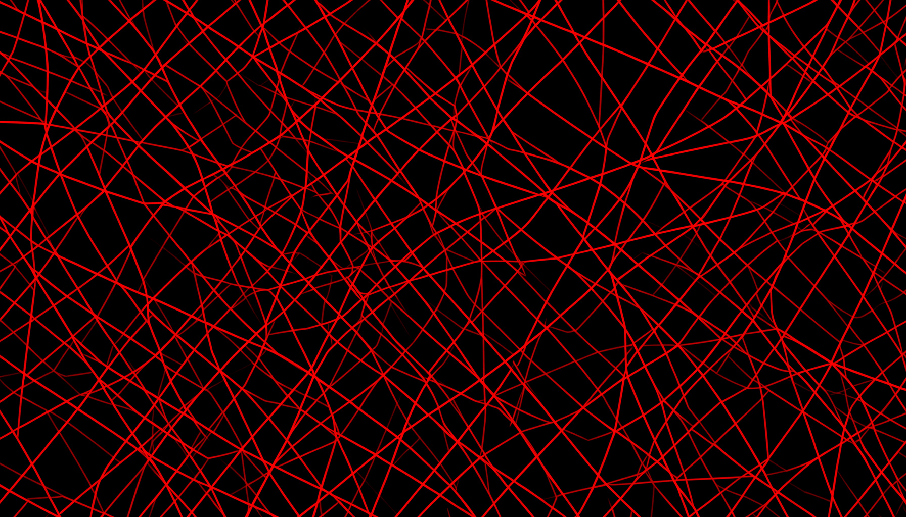 Abstract pattern of interconnected red and black data lines suggesting network traffic on a dark background